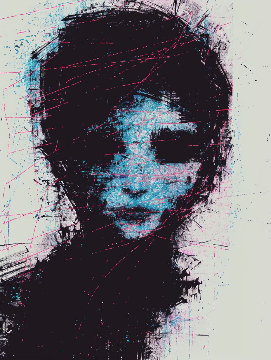 Digital Glitch Ethereal Portrait