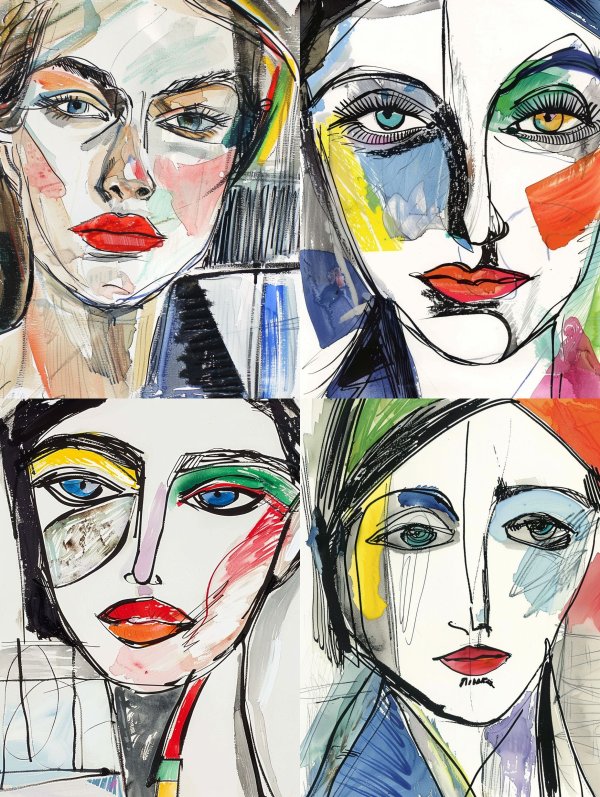 Abstract Expressionist Female Portrait
