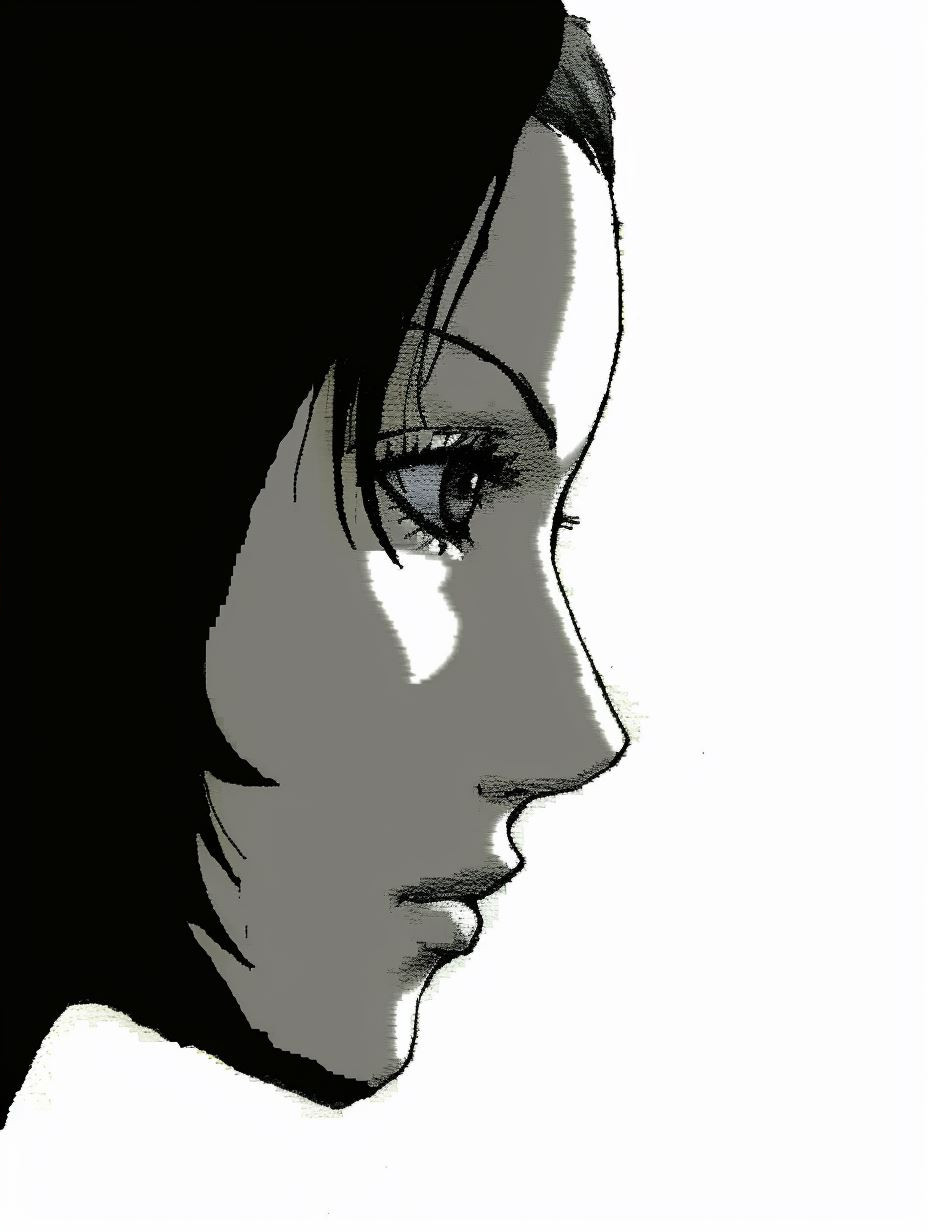 Melancholic Modern Graphic Portrait
