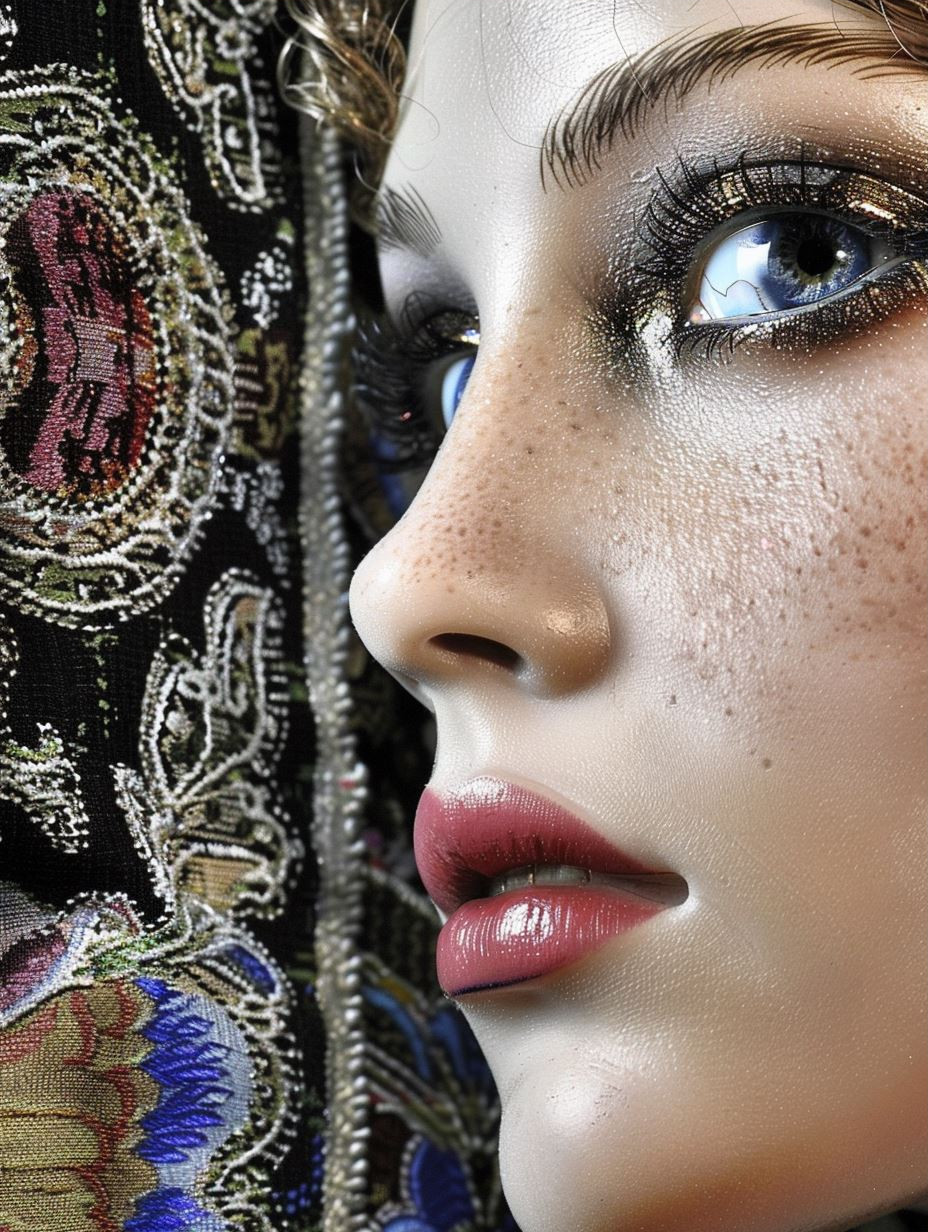 Fragmented Elegance Mixed Media Portrait