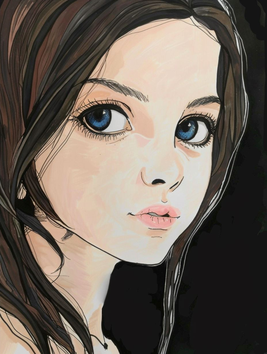 Melancholic Modern Anime Portrait - Image 4