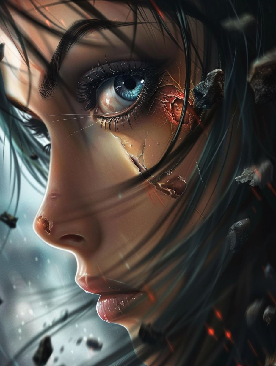 Ethereal Gaze in Rain