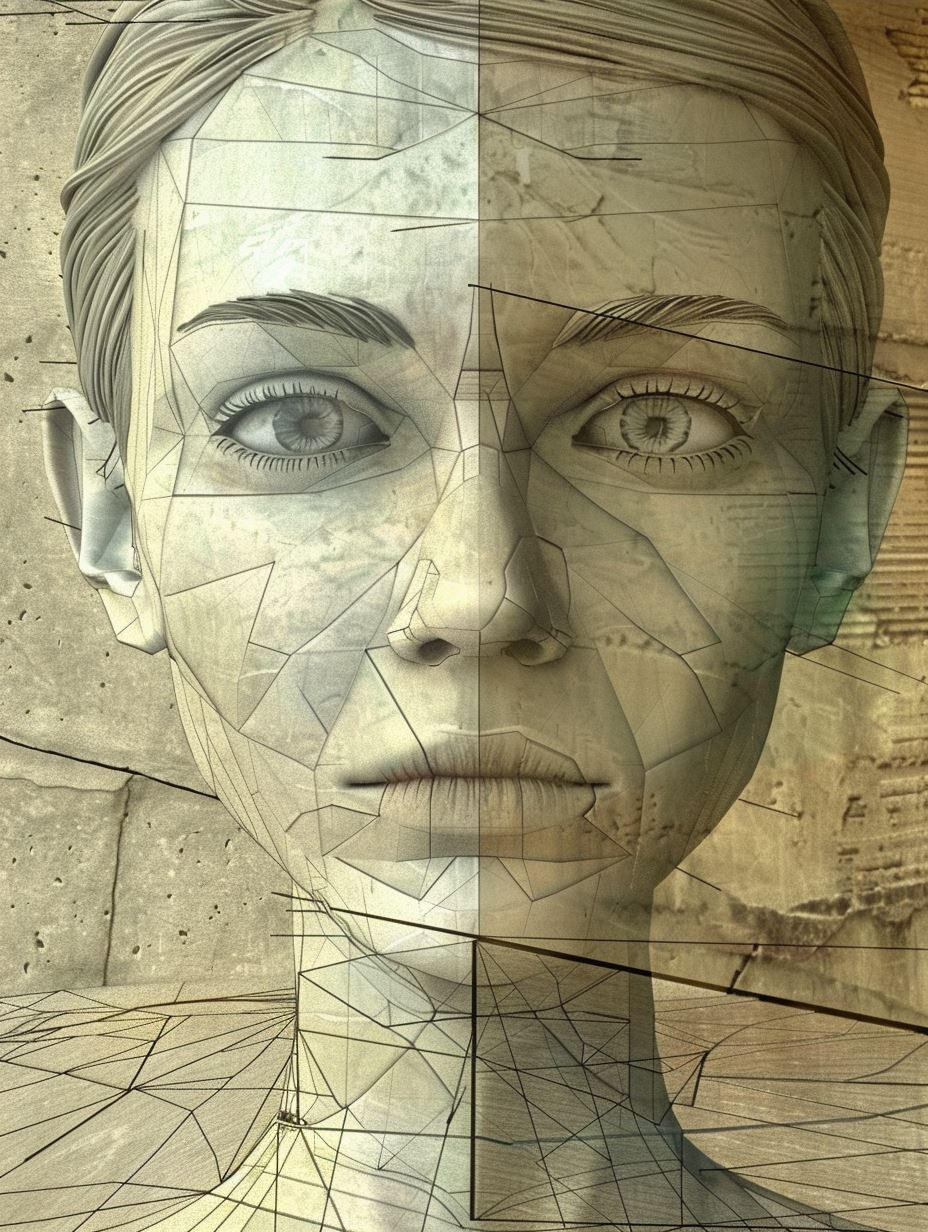 Digital Soul Wireframe Portrait