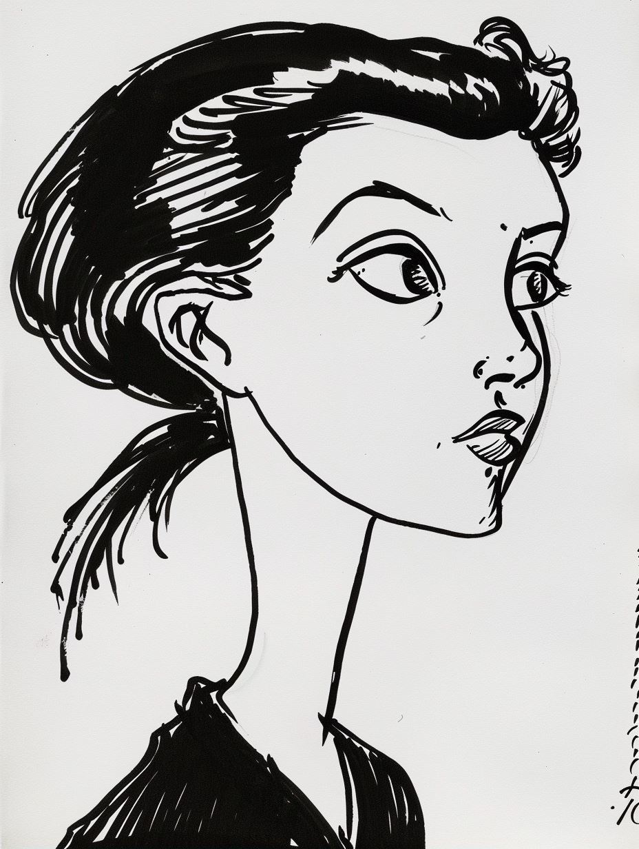 Bold Ink Expressionist Portrait