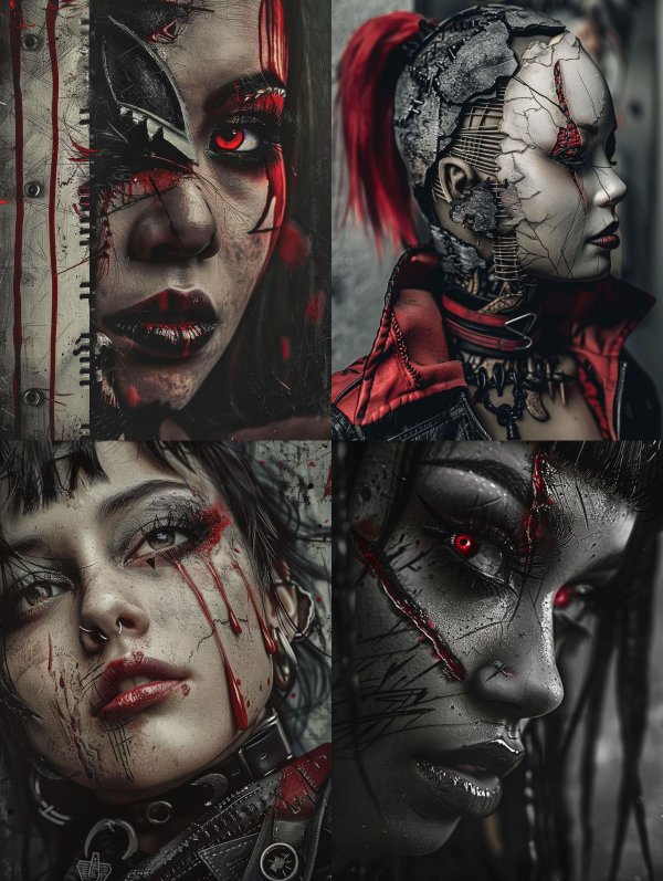 Dark Gothic Cybernetic Horror Portraits