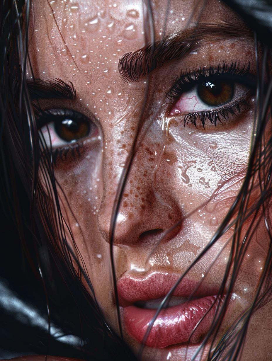 Hyper-Realistic Dewy Skin Portrait - Image 2