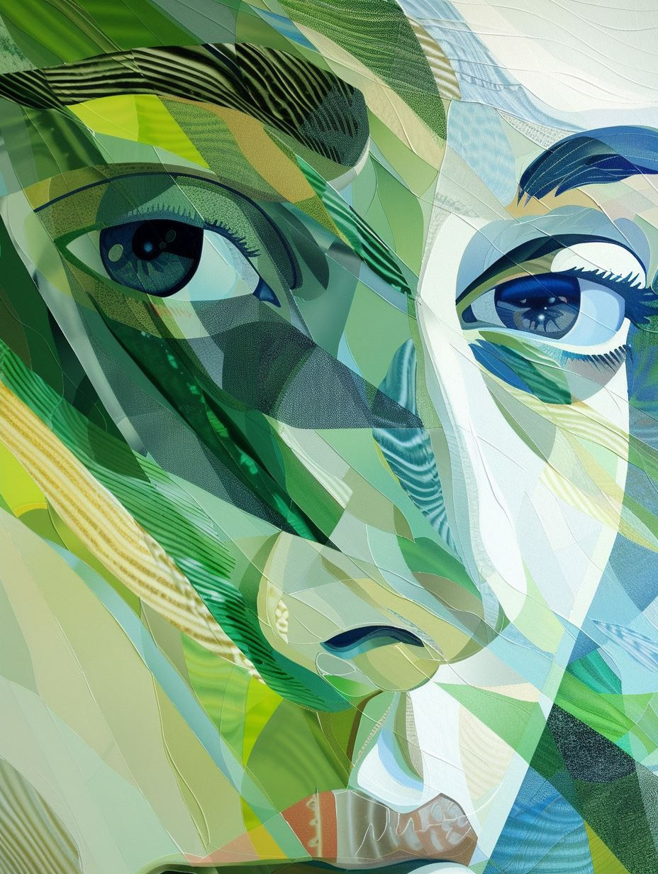 Abstract Geometric Prism Portrait