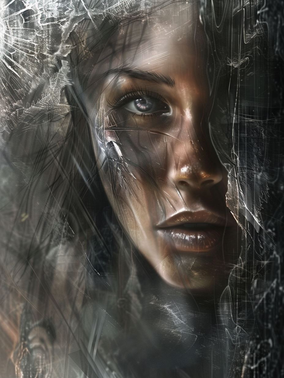 Fragmented Gaze Through Shattered Glass