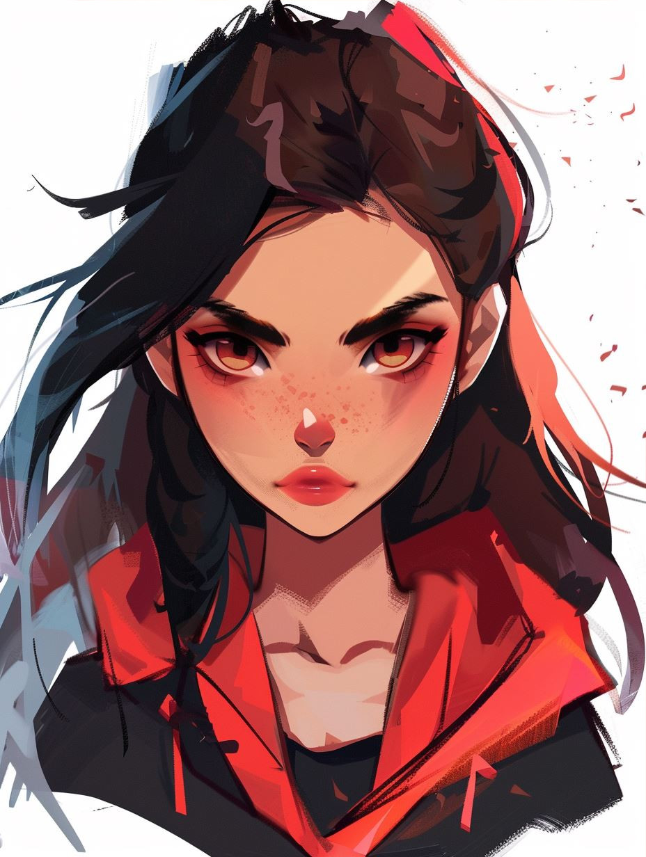 Crimson Brushstroke Muse