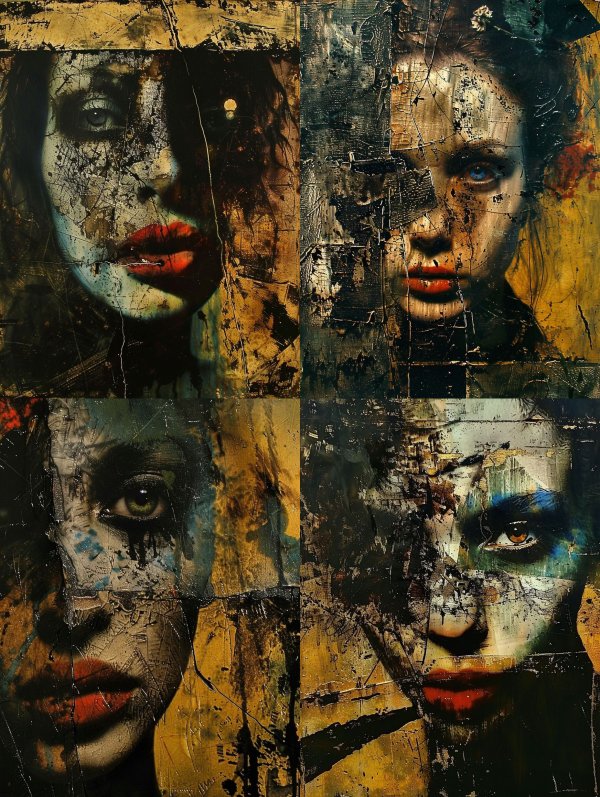 Fragmented Gaze in Gold