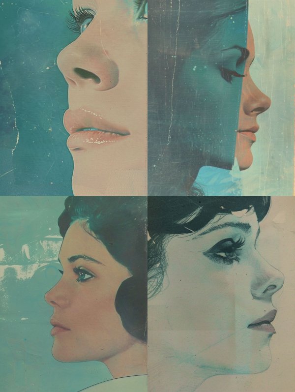 Vintage Teal Cinematic Portrait