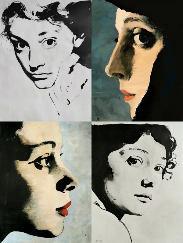 Dramatic Ink Portrait Study