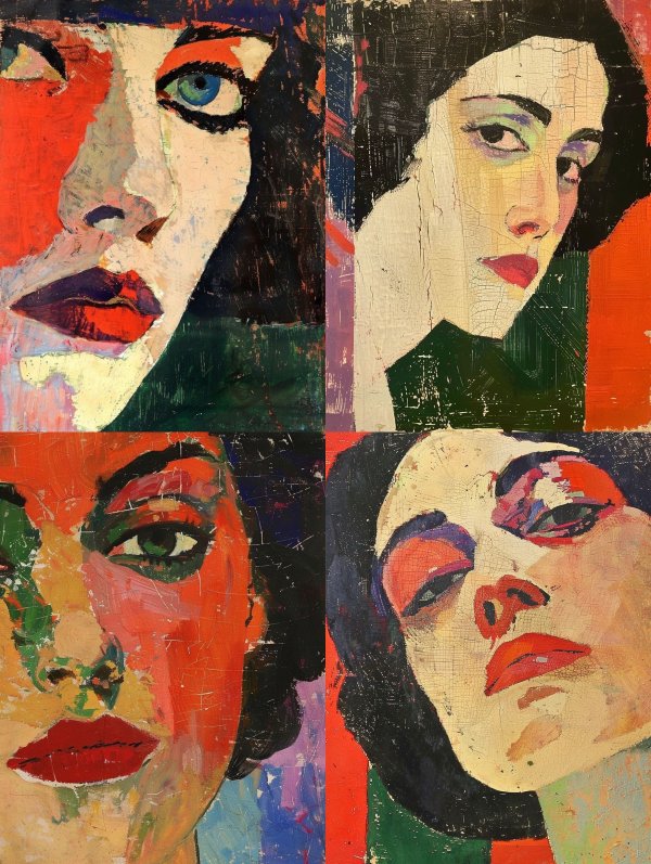 Fragmented Gaze in Bold Color