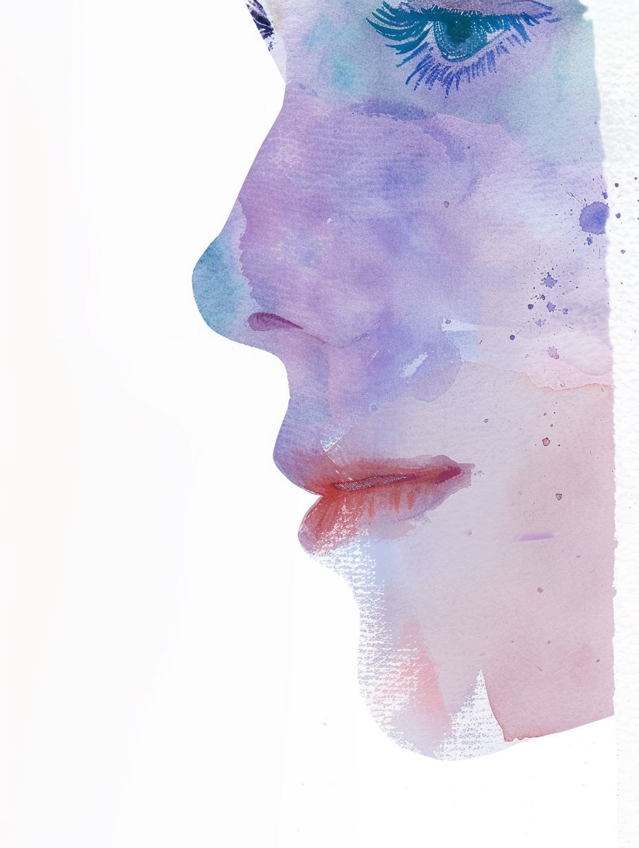 Ethereal Watercolor Portrait Fragment - Image 3