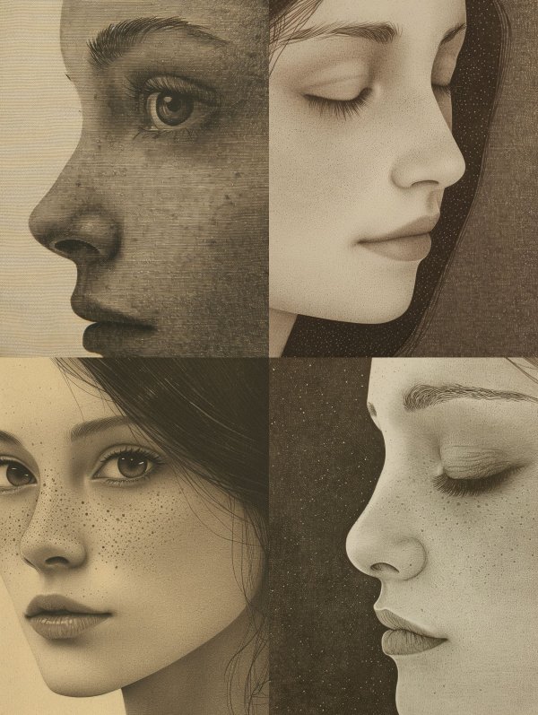 Vintage Etched Portrait
