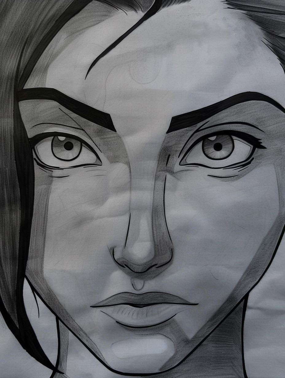 Monochrome Noir Profile Sketch