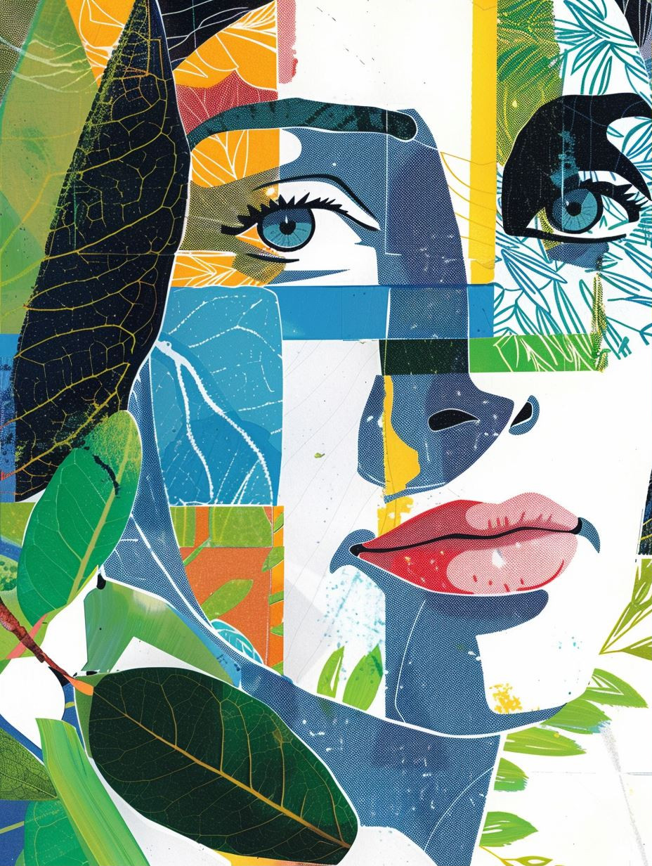 Fragmented Botanical Portrait Study