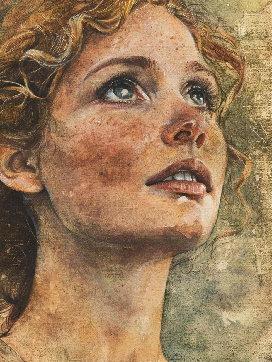 Ethereal Gaze in Watercolor