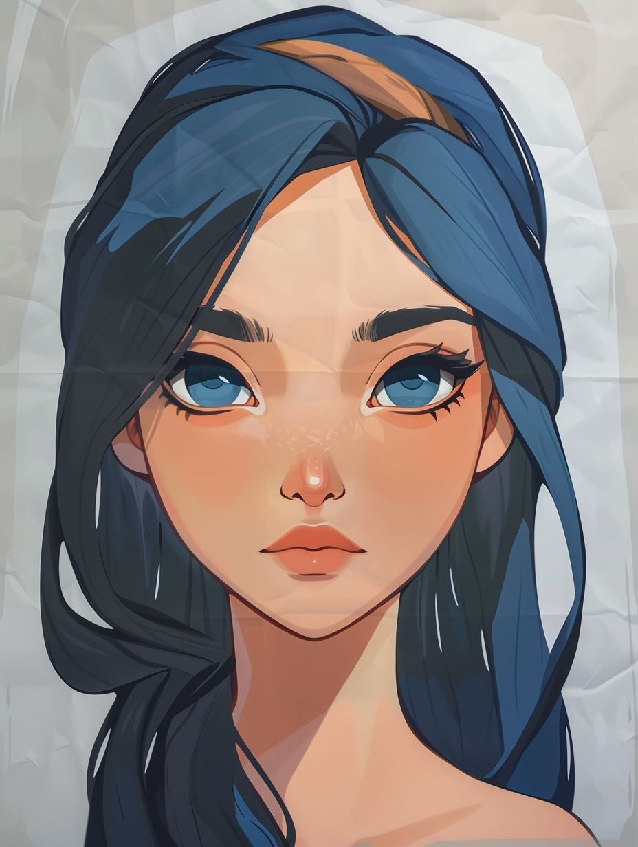 Ethereal Blue Gaze Portrait
