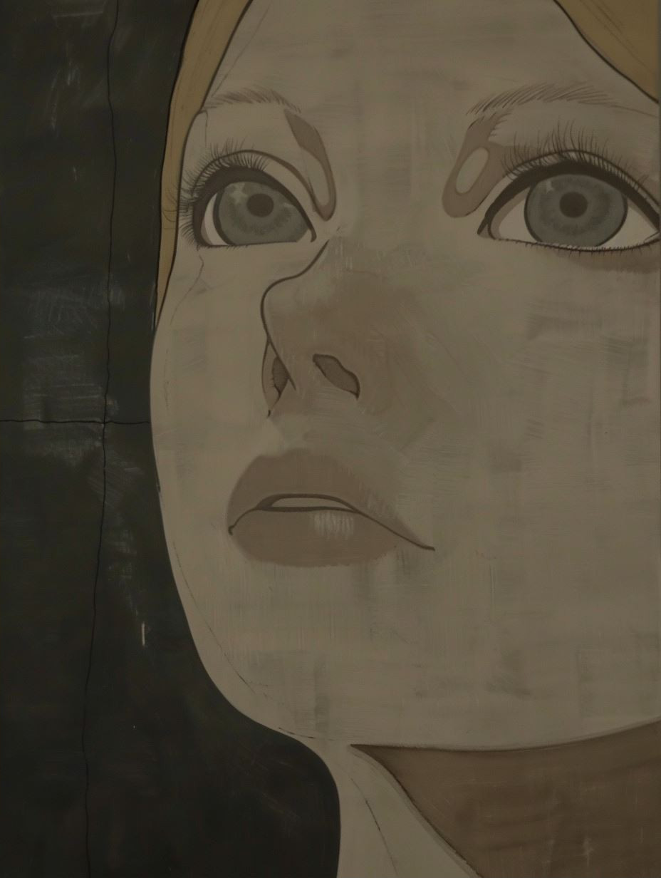 Melancholic Ink Wash Portrait