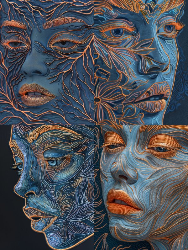 Copper Veins on Azure Skin