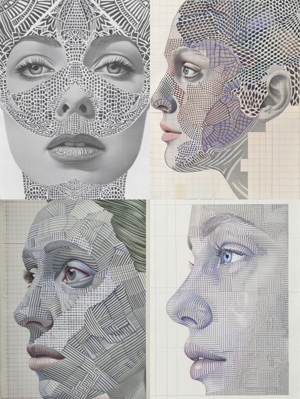 Intricate Geometric Mask Portrait