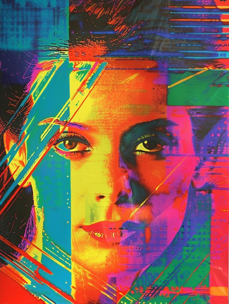 Neon Glitch Portrait Study