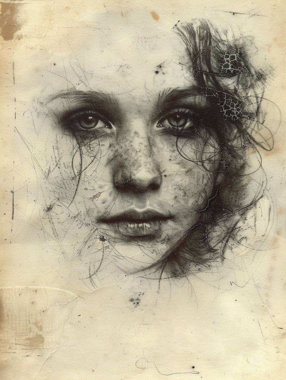 Vintage Distressed Ethereal Portrait - Image 2