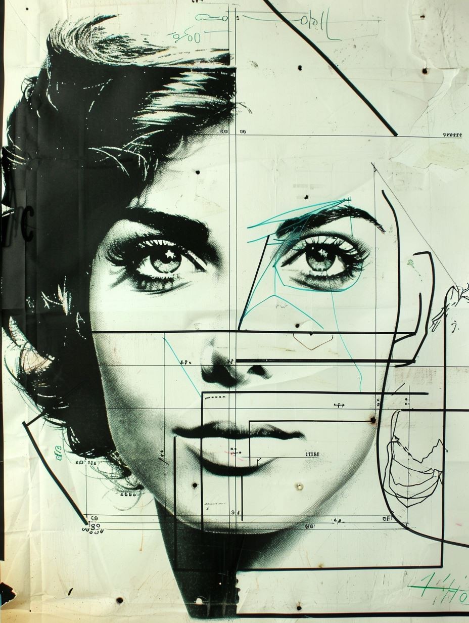 Ink Grid Portrait - Image 3