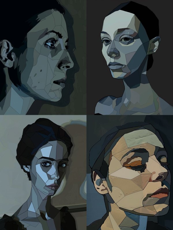 Fragmented Gaze in Muted Tones