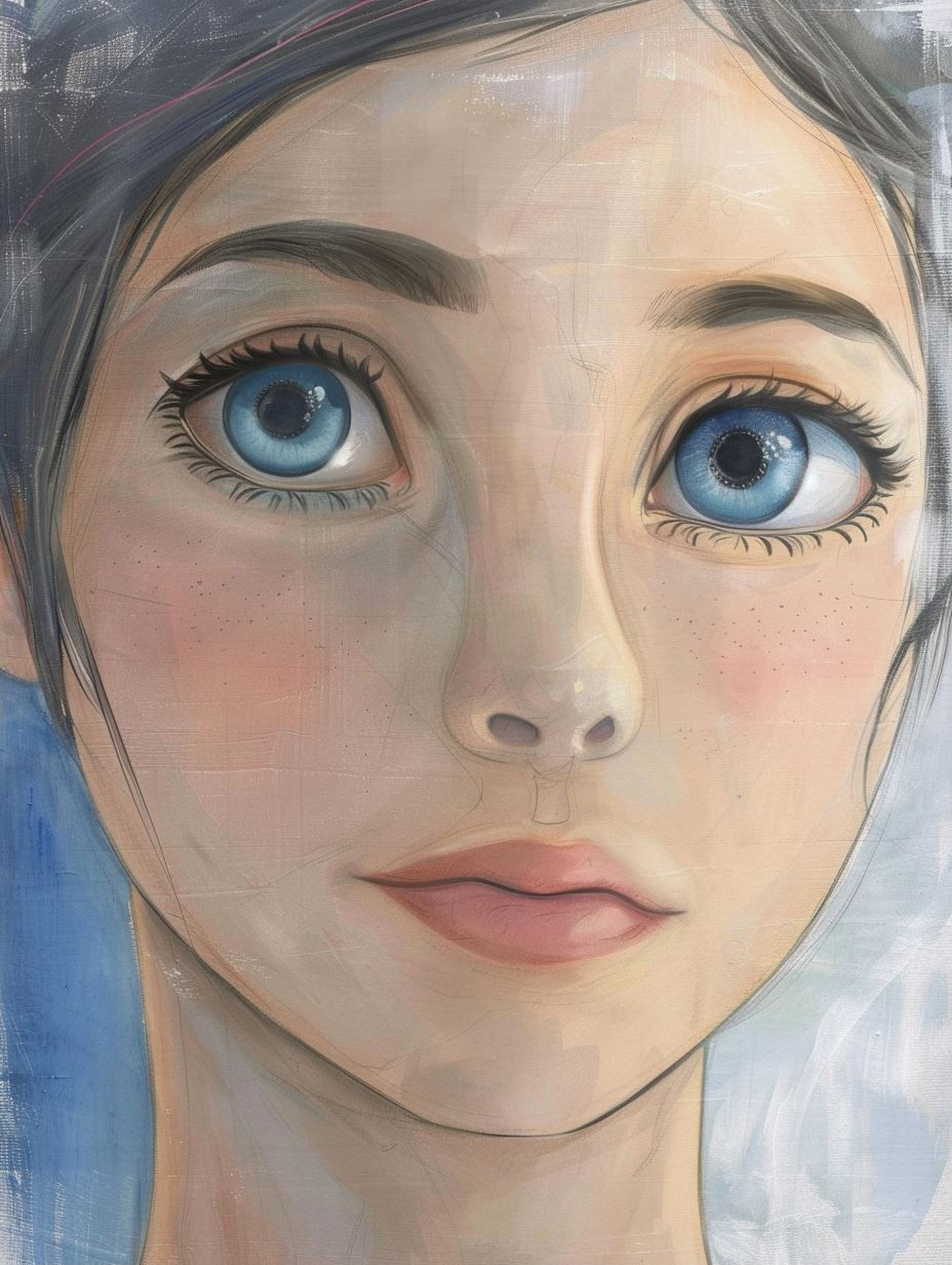 Ethereal Gaze of Azure Dreams