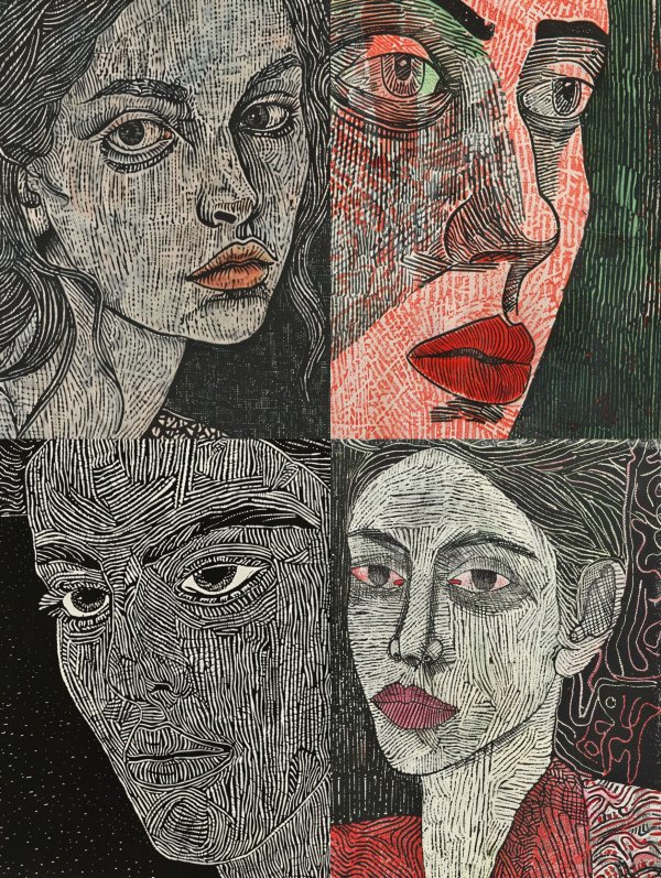 Etched Soul in Ink Lines