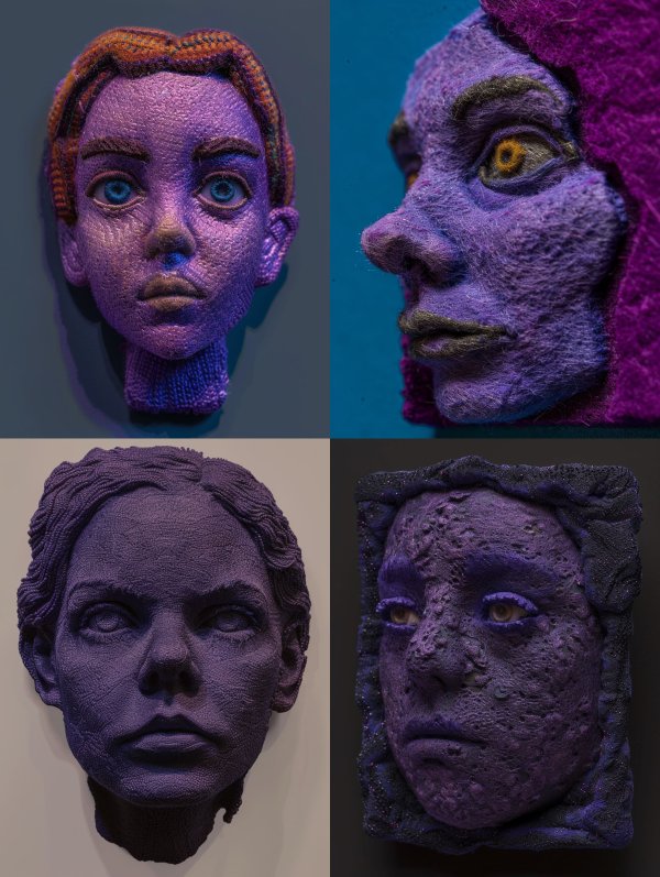 Violet Textile Portrait Study
