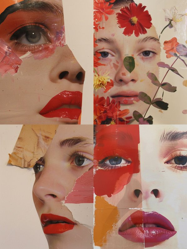 Fragmented Beauty Collage Art