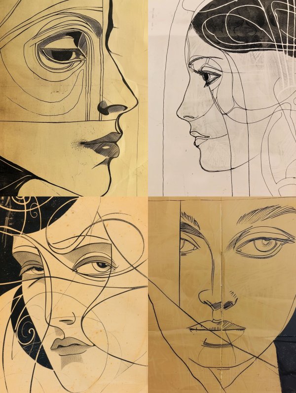 Abstract Linear Portrait Study