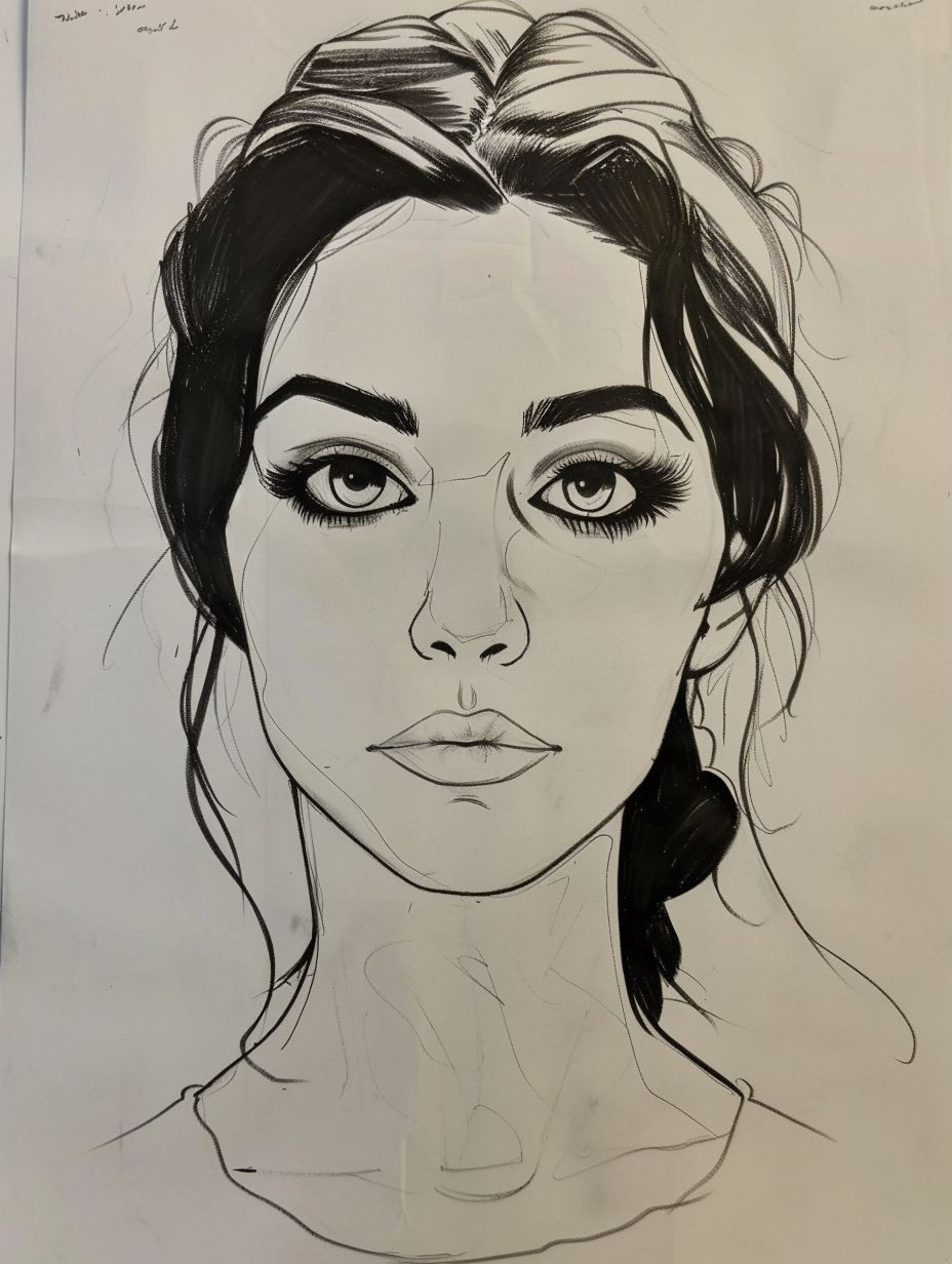 Minimalist Ink Portrait Study