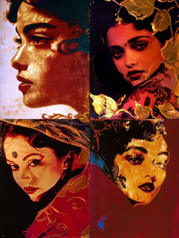 Gilded Ethereal Portrait in Gold