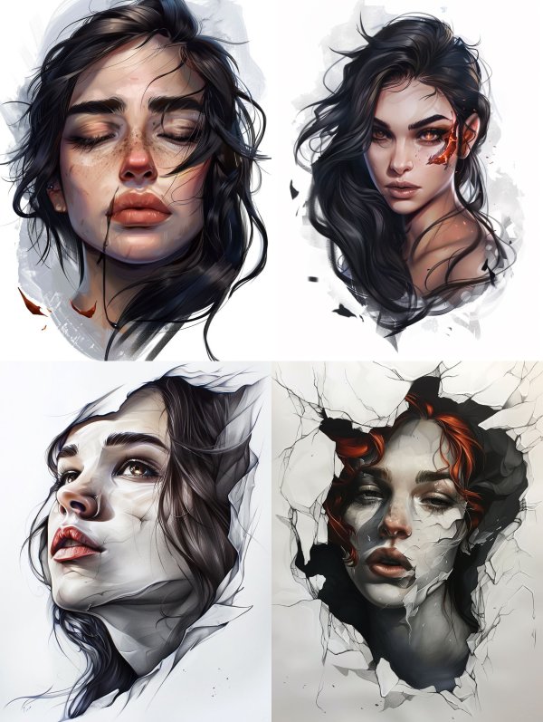 Melancholy Digital Portrait Study