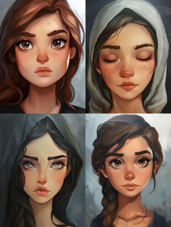 Soft Gaze Digital Portrait
