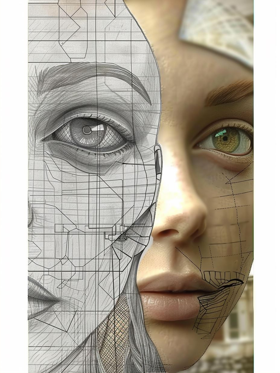 Digital Soul Wireframe Portrait