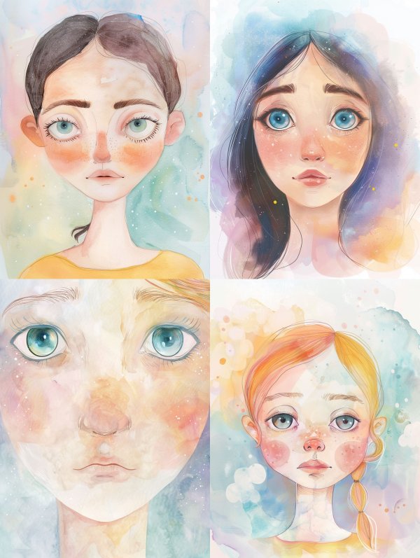 Ethereal Watercolor Gaze