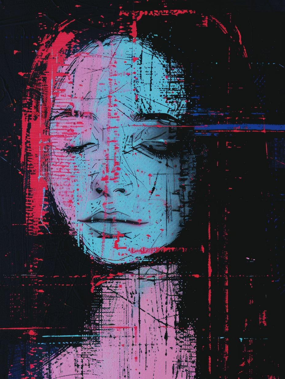Digital Glitch Ethereal Portrait