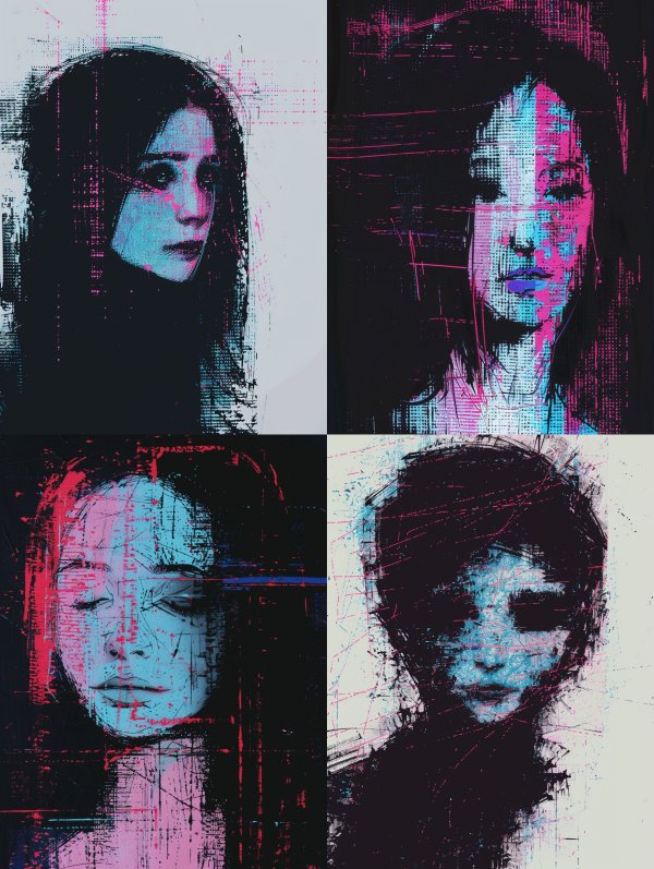Digital Glitch Ethereal Portrait