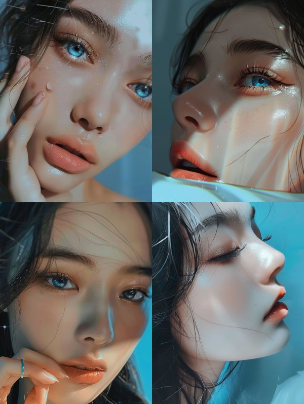 Dewy Azure Gaze