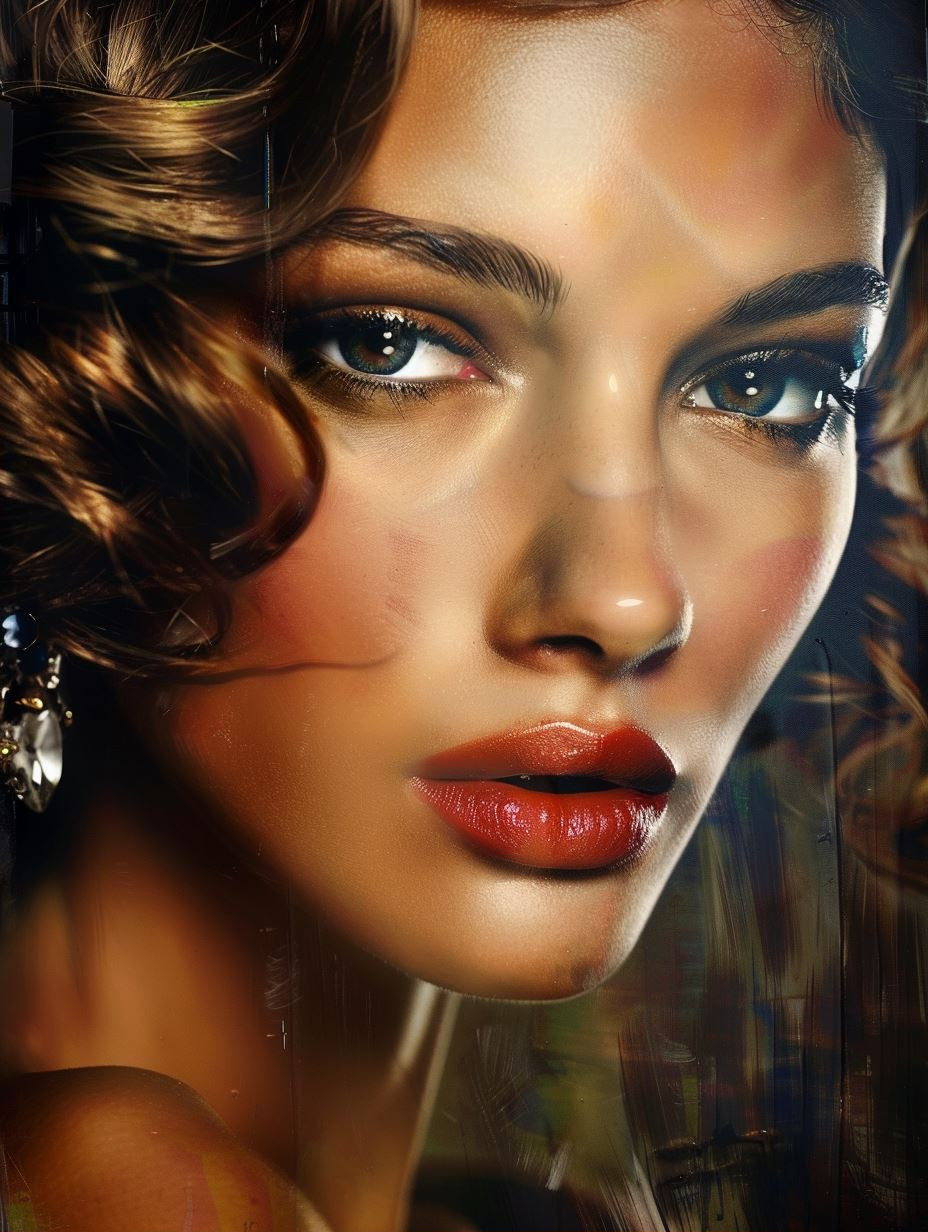 Vintage Glamour Golden Hour Portrait