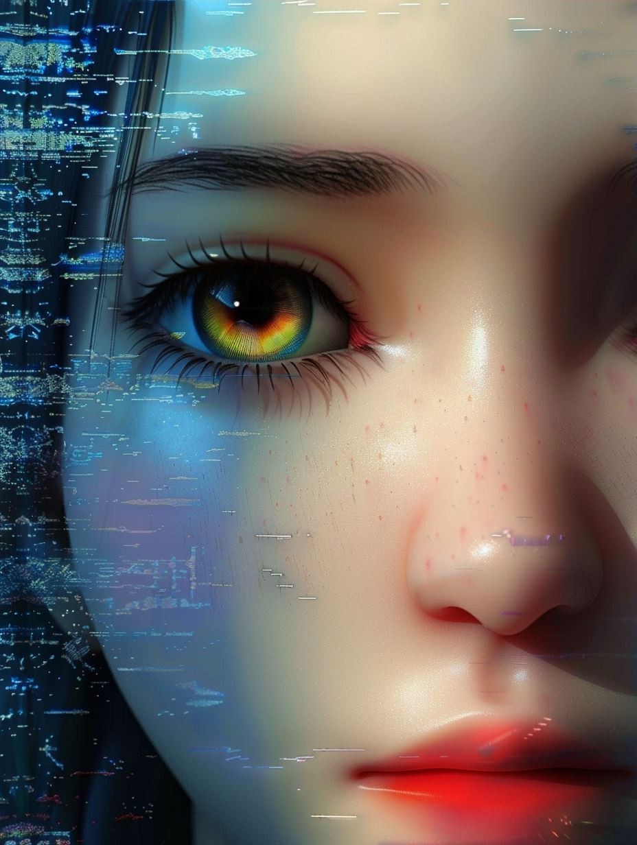 Celestial Blue Gaze Portrait - Image 3