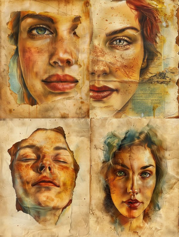 Vintage Parchment Portrait