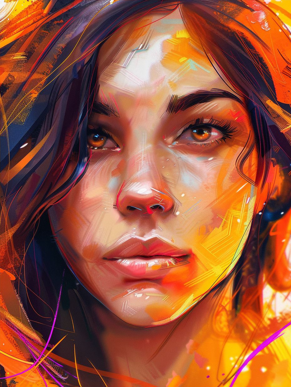 Ember Glow Digital Portrait