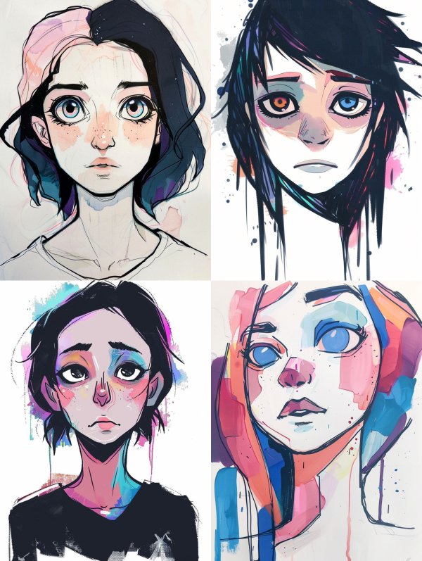 Melancholic Digital Portrait Studies