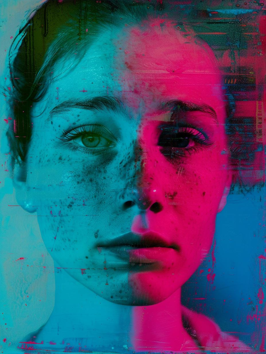 Neon Glitch Portrait